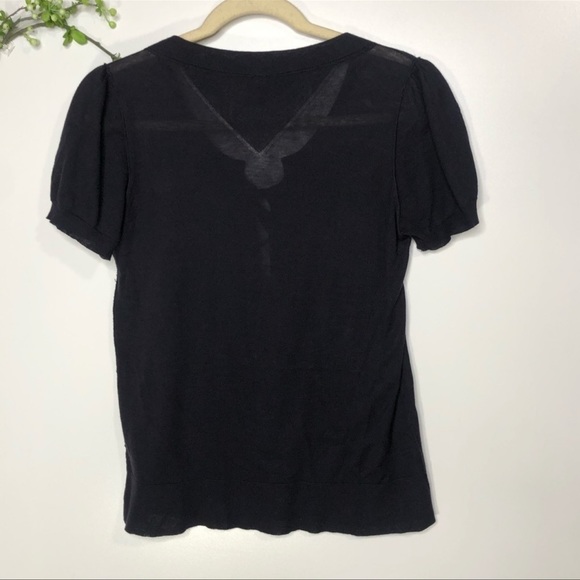 Marc Jacobs Black Silk Front Button Bow Top | Size M - Picture 8 of 14